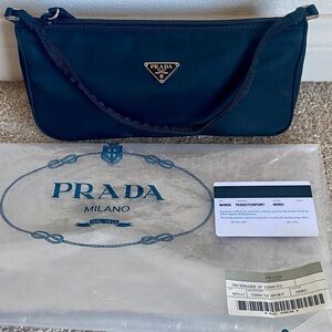 **BRAND NEW** Prada Black Tessuto Nylon Small Pouch Vintage Handbag